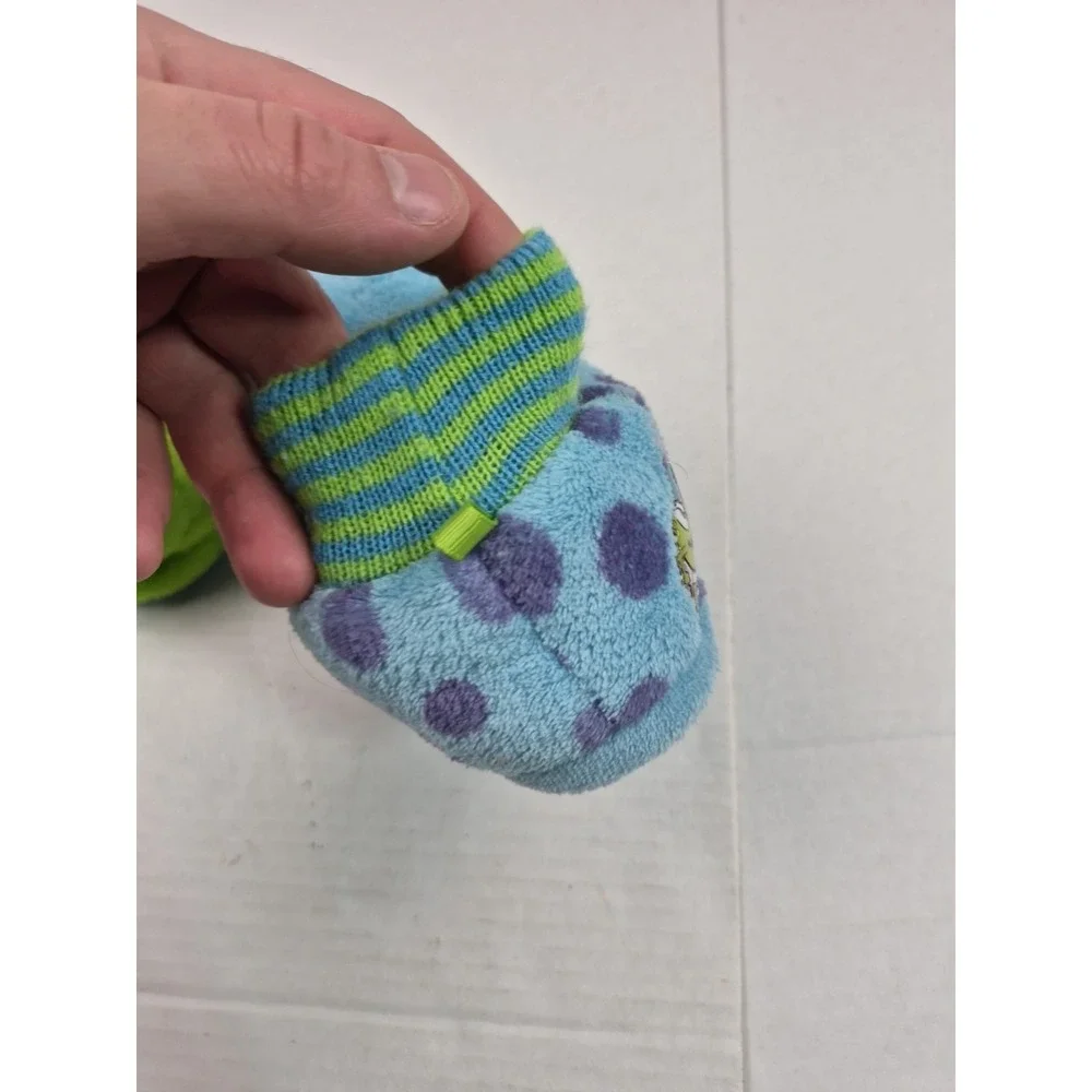 Monsters Inc Toddler Boys‎ Slippers Size 7-8 Mike Sullivan Sully Fuzzy Grippers
